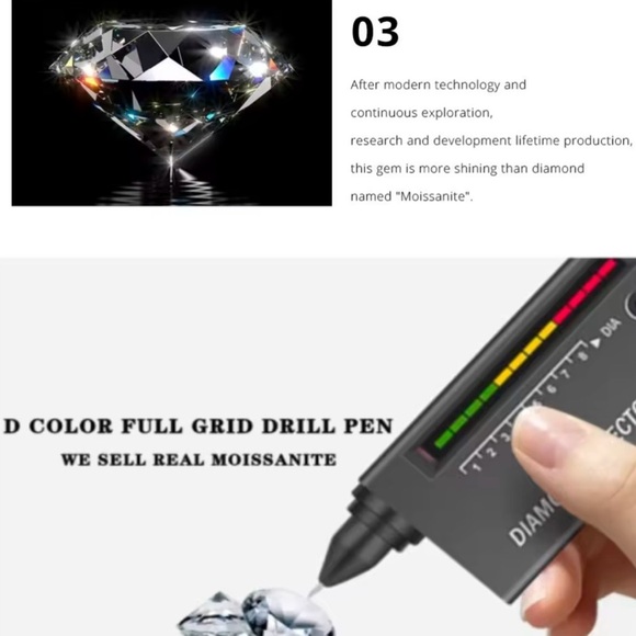 NWOT Genuine 3ct Moissanite necklace 16” to 18” GRA certificate included - Picture 5 of 9